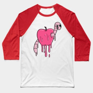 worm in apple melting Baseball T-Shirt